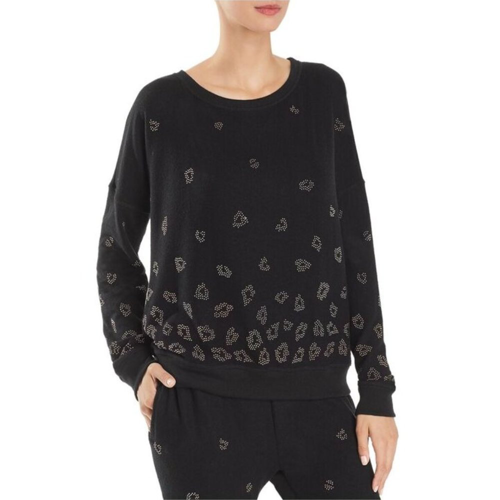 BEACH RIOT Womens Black Stretch Embellished Sweatshirt S